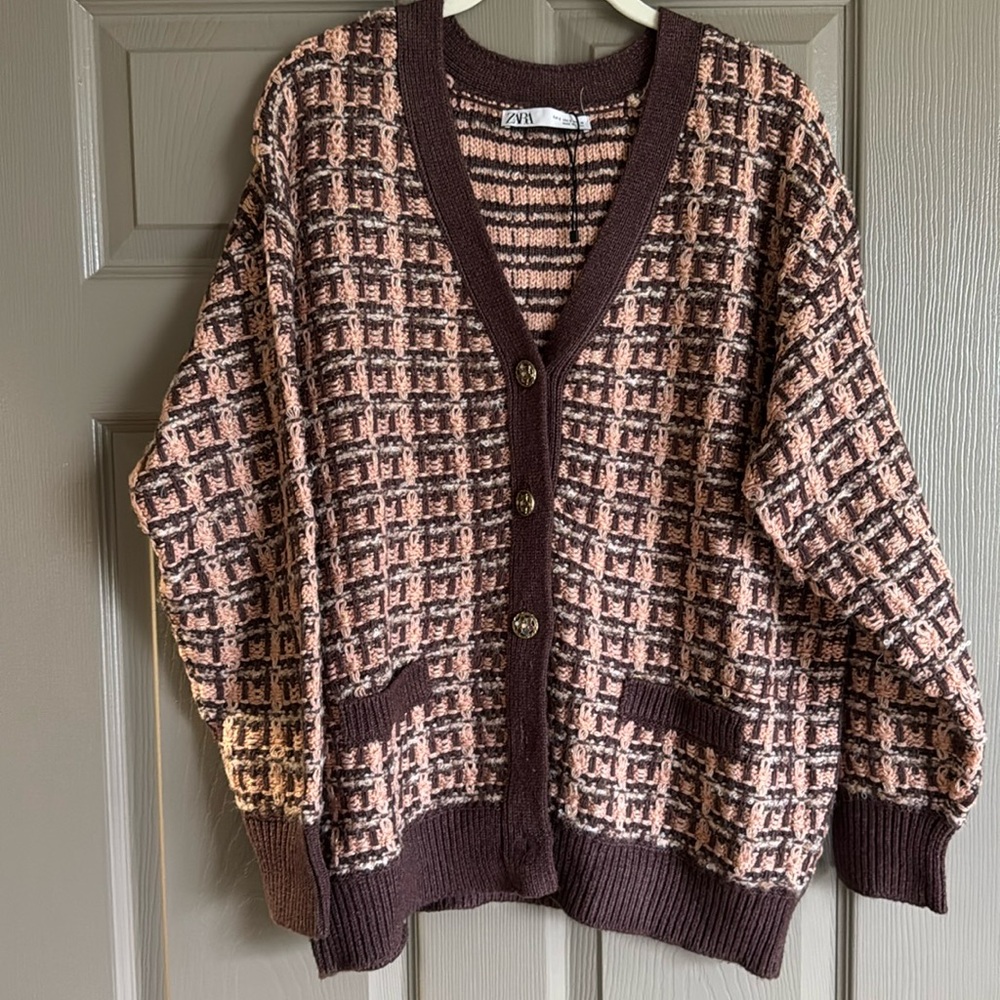 cardigan, so soft! bits of gold threading